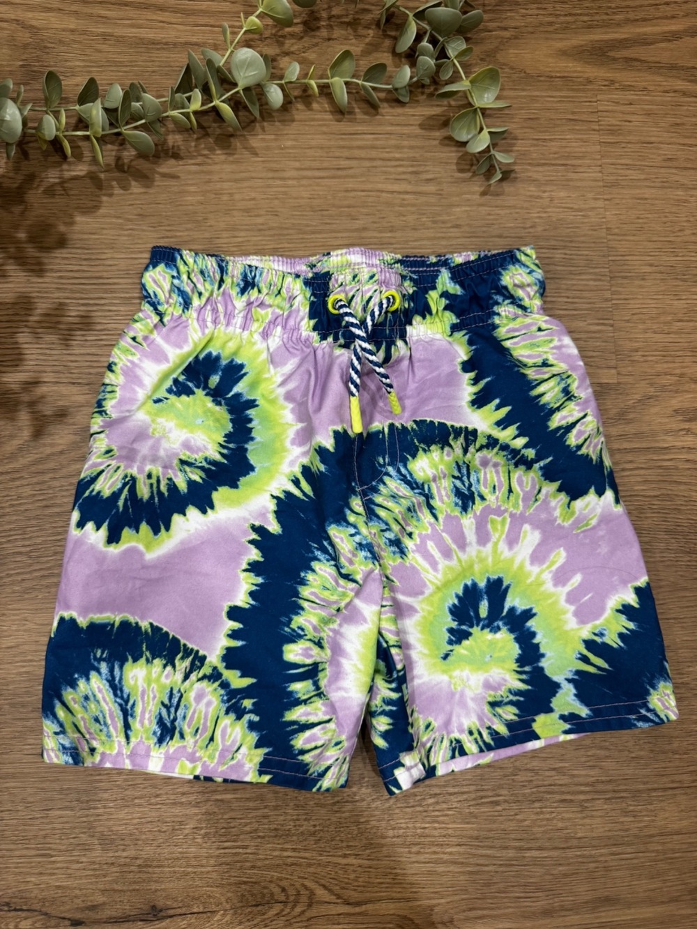 Cat & Jack Boys Tie Dye Swim Trunks Blue Green Size 3T